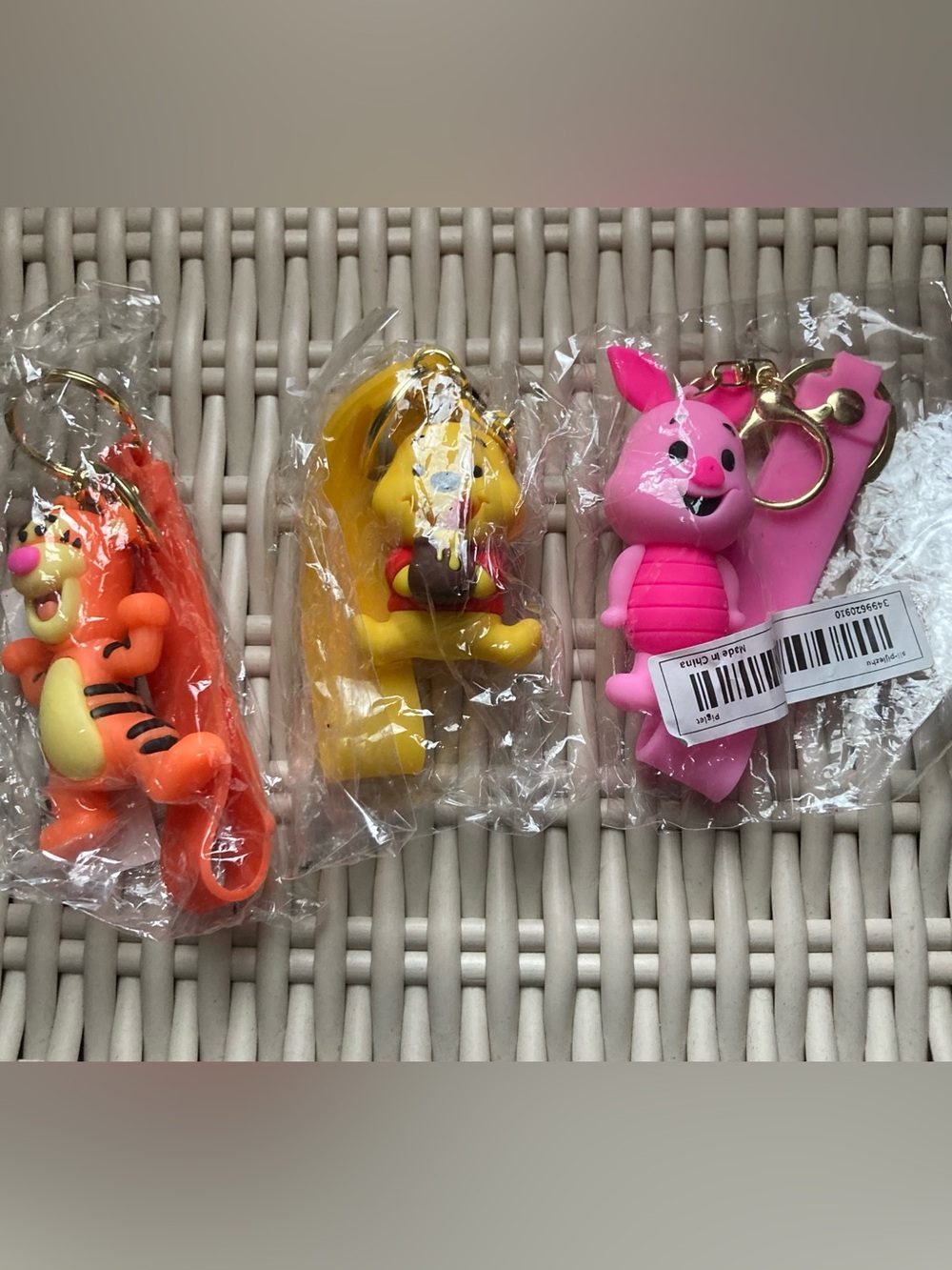 Whinny the Pooh, pink piglet, and tigger key chains . NWT